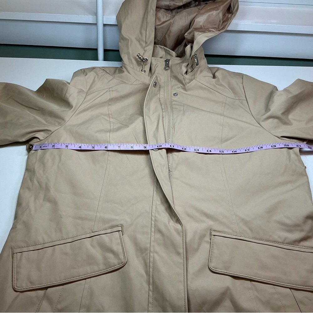 Lands End Womens M Adjustable Hood w/visor 3 in 1 Jacket Systems Tan Beige NWT - Picture 8 of 16